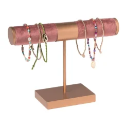 Xenos Sieradenrek - roze - 14.5x14.5x7 cm- Sieraden Opbergen