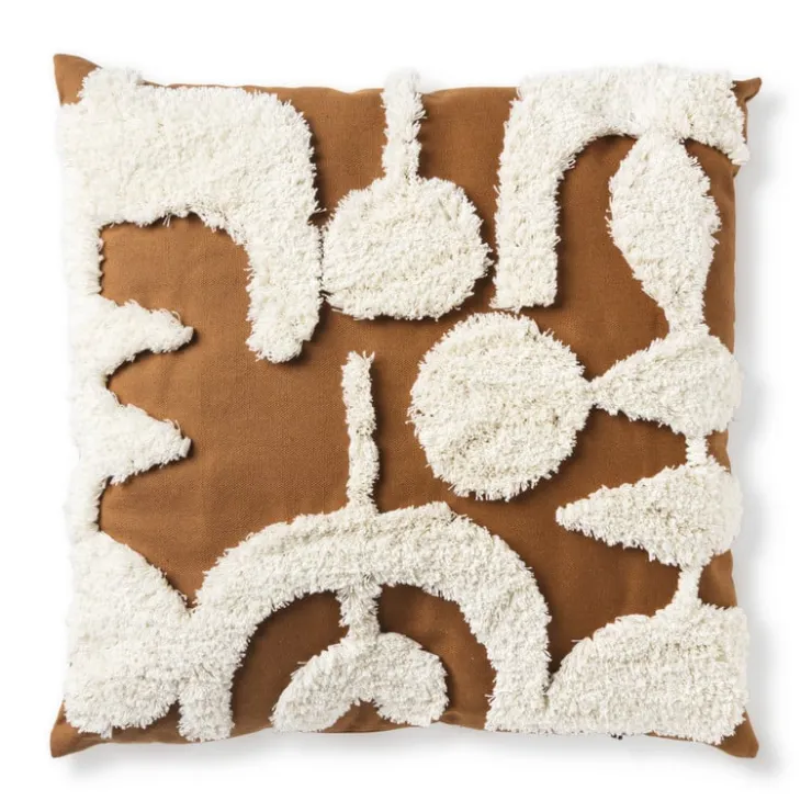 Xenos Sierkussen abstract - bruin - 45x45 cm- Kussens