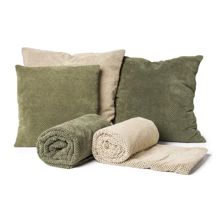 Xenos Sierkussen blokje groen - 60x60 cm- Kussens