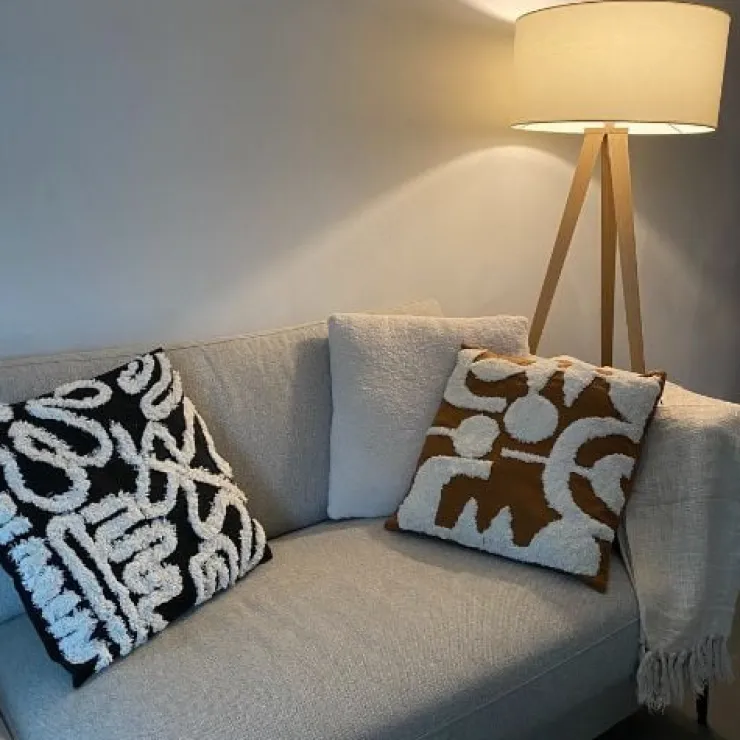 Xenos Sierkussen teddy - beige - 45x45 cm- Kussens