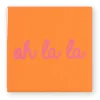 Xenos Siertegel Oh la la - roze/oranje - 10x10x0.5 cm- Kerstcadeaus