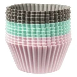 Xenos Siliconen cupcakevormpjes - set van 12 - ø7 cm- Bakvormen