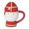 Xenos Sinterklaas mok - rood/geel/wit - 300 ml- Mokken
