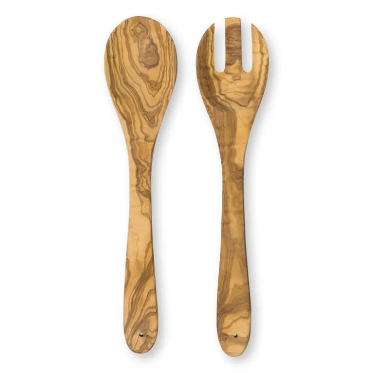 Xenos Slabestek olijfhout - bruin - set van 2- Keukengerei