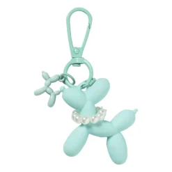 Xenos Sleutelhanger hond met parelketting - plastic - 6.5x6.5x1 cm - diverse varianten- Selutelhangers