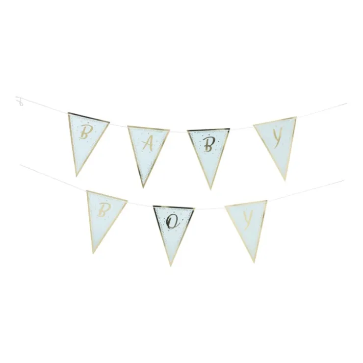 Xenos Slinger baby boy - blauw/goud - 2x200 cm- Babyshower