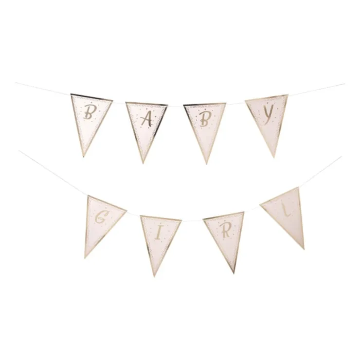 Xenos Slinger baby girl - roze/goud - 2x200 cm- Babyshower