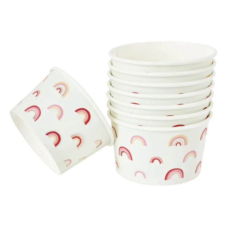 Xenos Snackcups regenboog - set van 8- Wegwerpservies|Kinderfeestjes