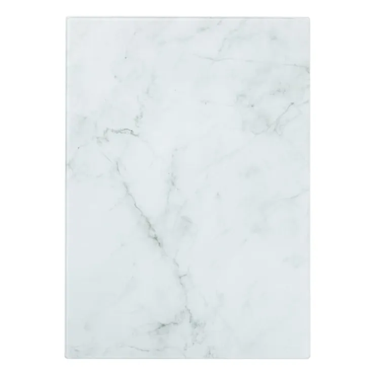 Xenos Snijplank marmeren look - wit - 30x42x0.04 cm- Snijplanken