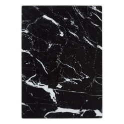 Xenos Snijplank marmeren look - zwart - 30x42x0.04 cm- Snijplanken