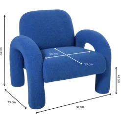 Xenos Sofa Marilyn - blauw - 74x88x79 cm- Fauteuils