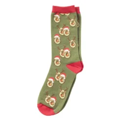 Xenos Sokken avocado - maat 42-46 - groen- Huissokken|Kerstcadeaus