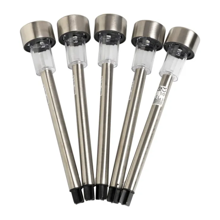 Xenos Solar lantaarns - zilverkleurig - set van 5- Solar Verlichting