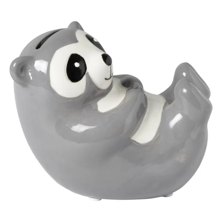 Xenos Spaarpot luiaard - bruin/wit - 14.5x8.5x11 cm- Kerstcadeaus