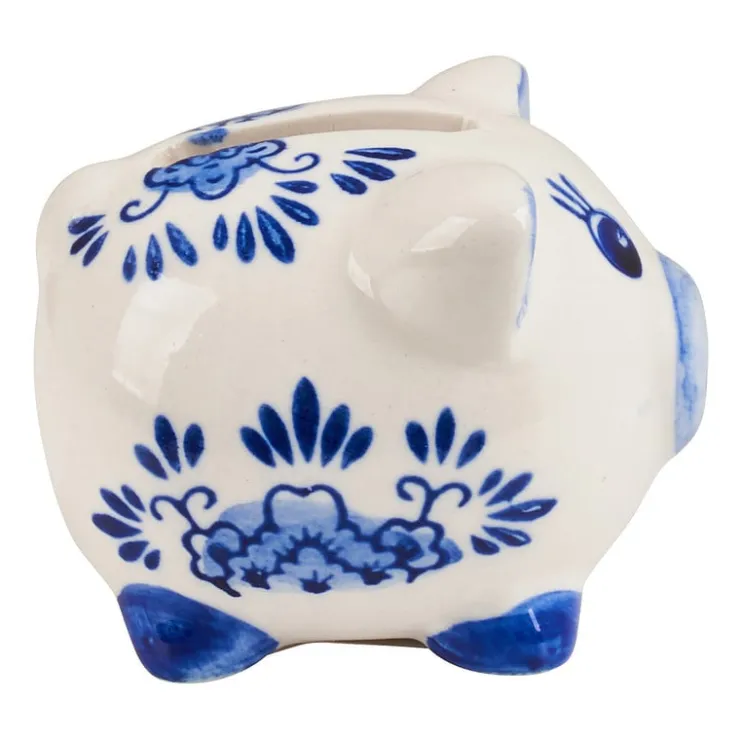 Xenos Spaarpot mini varken - delfstblauw- Kerstcadeaus