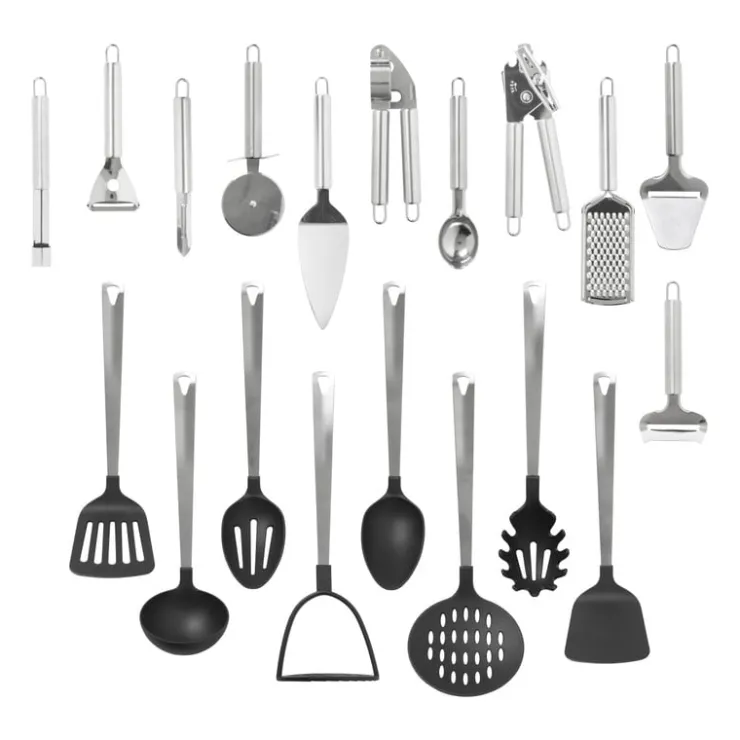 Xenos Spaghettilepel London - zilverkleurig - 34 cm- Keukengerei