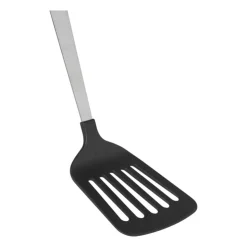 Xenos Spatel met sleuf London - zilverkleurig - 31 cm- Keukengerei
