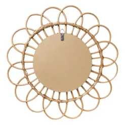 Xenos Spiegel bloem - rotan - ø50 cm- Wandspiegels