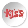 Xenos Spiegel kiss - rood - ø30 cm- Wandspiegels