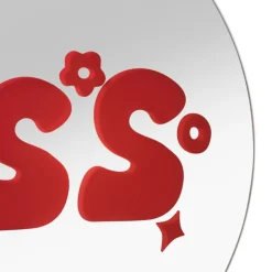 Xenos Spiegel kiss - rood - ø30 cm- Wandspiegels