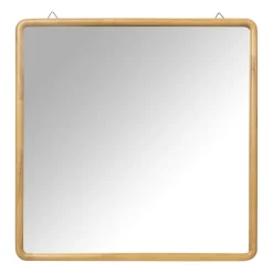 Xenos Spiegel Lindt - vierkant - bruin - 60x60 cm- Wandspiegels
