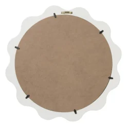 Xenos Spiegel met golfrand - wit - ø41 cm- Wandspiegels