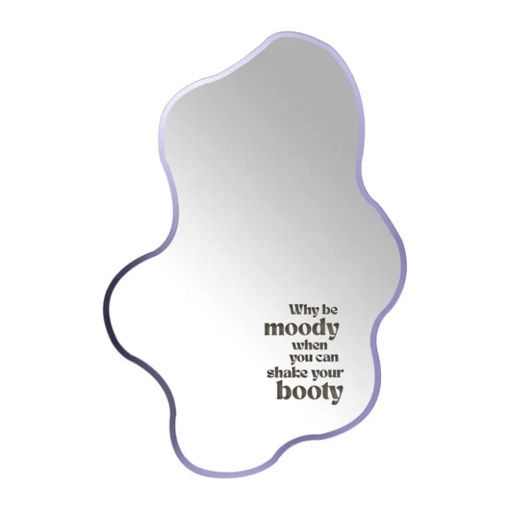 Happy at home by Sanny Spiegel met LED shake your booty - paars - 60x40 cm -- Wandspiegels