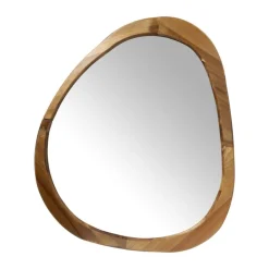 Xenos Spiegel organic driehoek - acaciahout - 78x67 cm- Wandspiegels