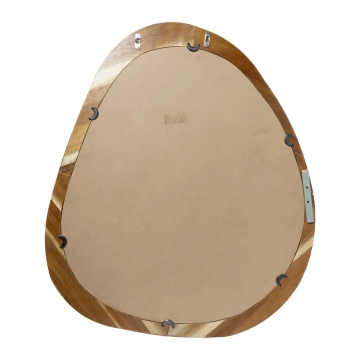 Xenos Spiegel organic driehoek - acaciahout - 78x67 cm- Wandspiegels