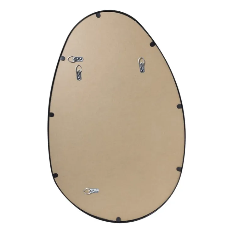 Xenos Spiegel organic met metalen lijst - zwart - 75x48.5 cm- Kerstcadeaus|Wandspiegels