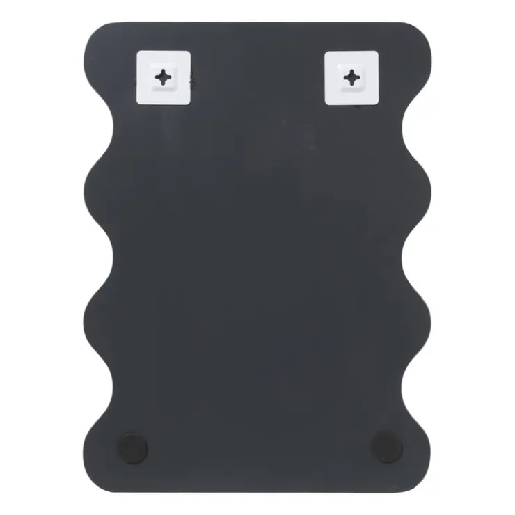 Xenos Spiegel organisch met golfrand - zilverkleurig - 50x37 cm- Wandspiegels