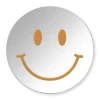 Xenos Spiegel smiley - zilverkleurig/oranje - ø30 cm- Wandspiegels