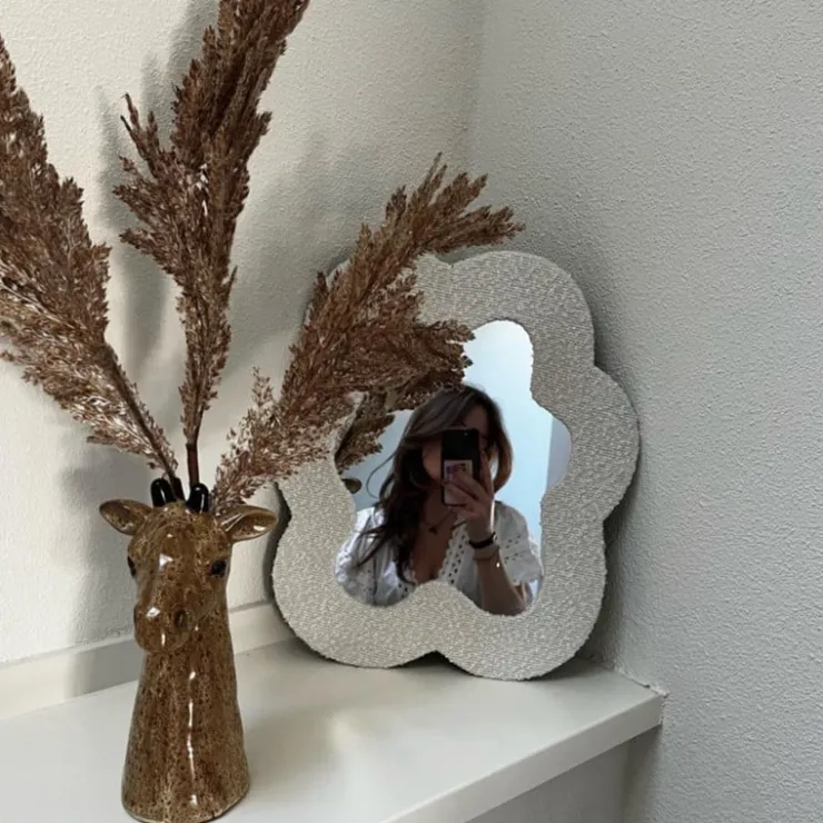 Xenos Spiegel teddy bloem - 40x34 cm- Wandspiegels