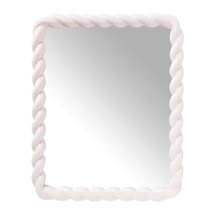 Xenos Spiegel twist - roze - 53x43 cm- Wandspiegels