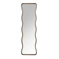 Xenos Spiegel XL met golfrand - bruin - 165x50 cm- Passpiegels