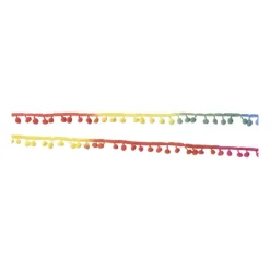 Xenos Stoffenband met pompons - set van 2 - 200 cm- Knutselspullen