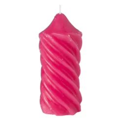 Xenos Stompkaars twist - fuchsia - ø6x15 cm- Stompkaarsen