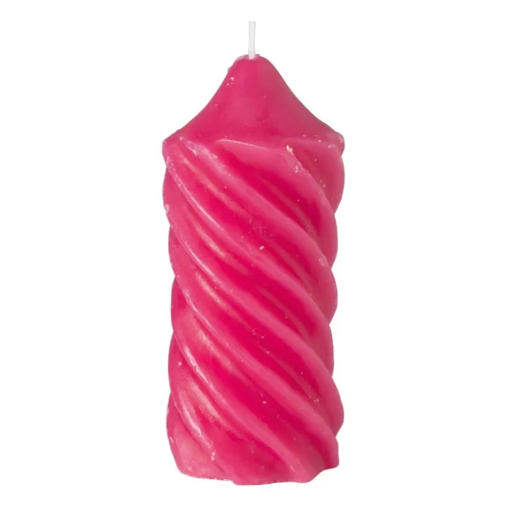 Xenos Stompkaars twist - fuchsia - ø6x15 cm- Stompkaarsen