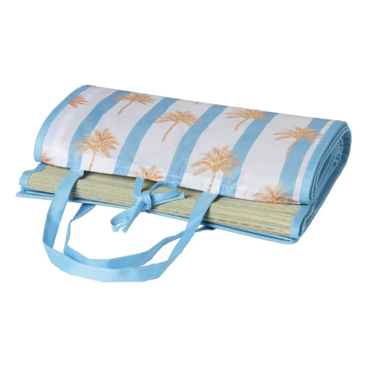 Xenos Strandmat XL - bruin/blauw - 90x170 cm- Strandaccessoires