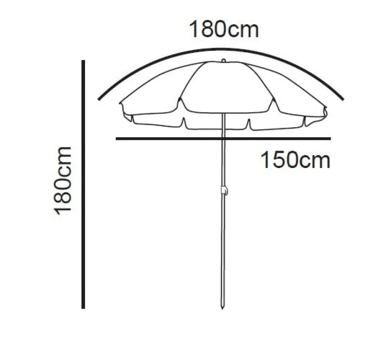 Xenos Strandparasol Tess - beige - ø150x180 cm- Parasols|Strandaccessoires
