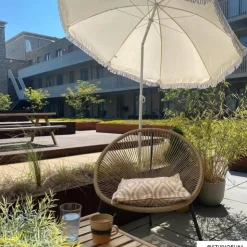Xenos Strandparasol Tess - beige - ø150x180 cm- Parasols|Strandaccessoires