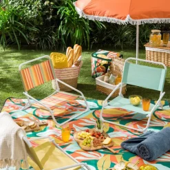 Xenos Strandparasol Tess - blauw - ø150x180 cm- Parasols|Strandaccessoires