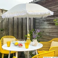 Xenos Strandparasol Tess - geel - ø150x180 cm- Parasols|Strandaccessoires