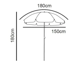 Xenos Strandparasol Tess - oranje - ø150x180 cm- Parasols|Strandaccessoires