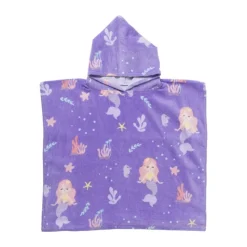 Xenos Strandponcho kids zeemeermin - multikleur - 60x110 cm- Strandaccessoires