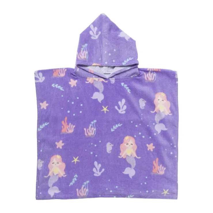 Xenos Strandponcho kids zeemeermin - multikleur - 60x110 cm- Strandaccessoires