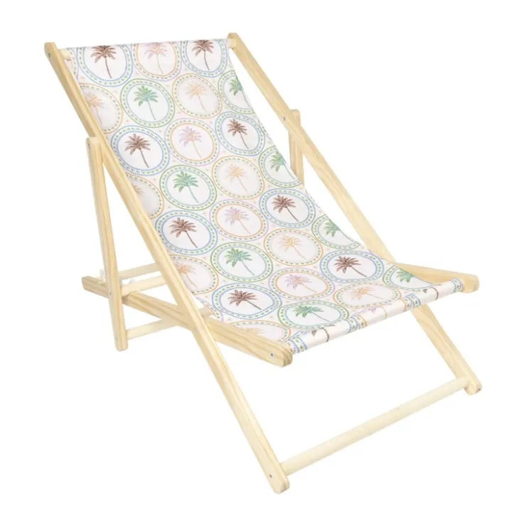 Xenos Strandstoel palmbomen - multikleur - 92x82x58 cm- Strandaccessoires