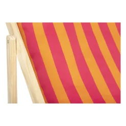 Xenos Strandstoel streep - oranje/roze - 92x82x58 cm- Strandaccessoires