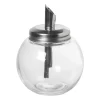 Xenos Suikerstrooier bol - glas/rvs - ø8.5x12 cm- Koffie Accessoires|Thee Accessoires