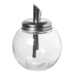 Xenos Suikerstrooier bol - glas/rvs - ø8.5x12 cm- Koffie Accessoires|Thee Accessoires